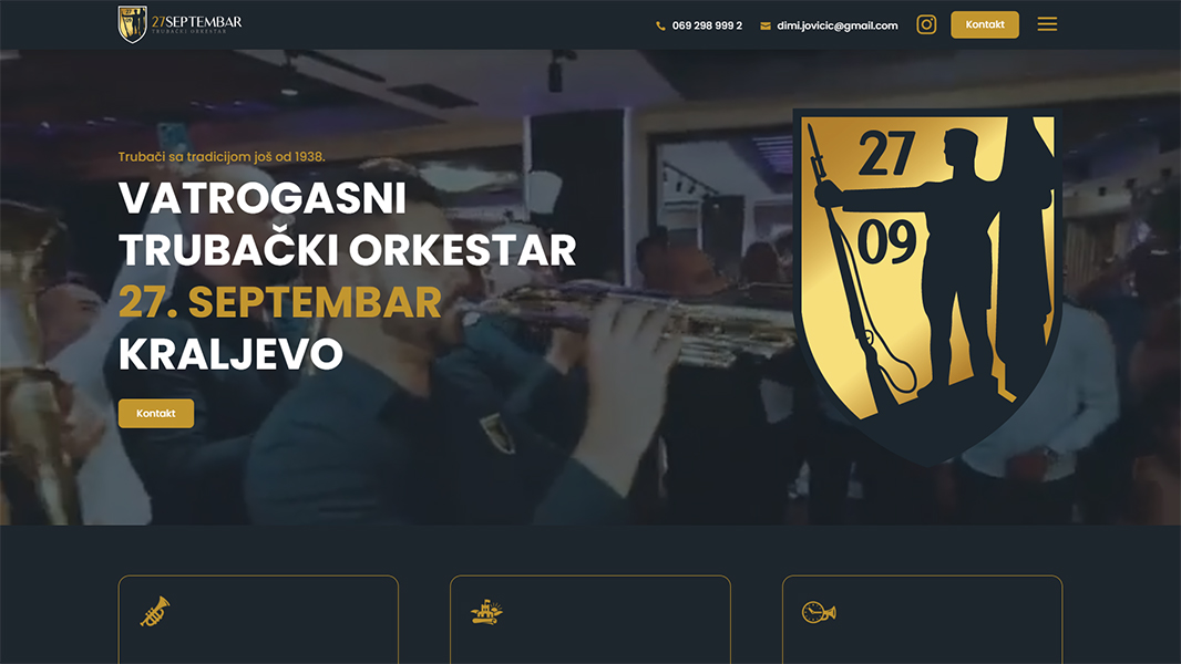 27septembar.com - web design custom WordPress website using Divi with responsive features and elegant design