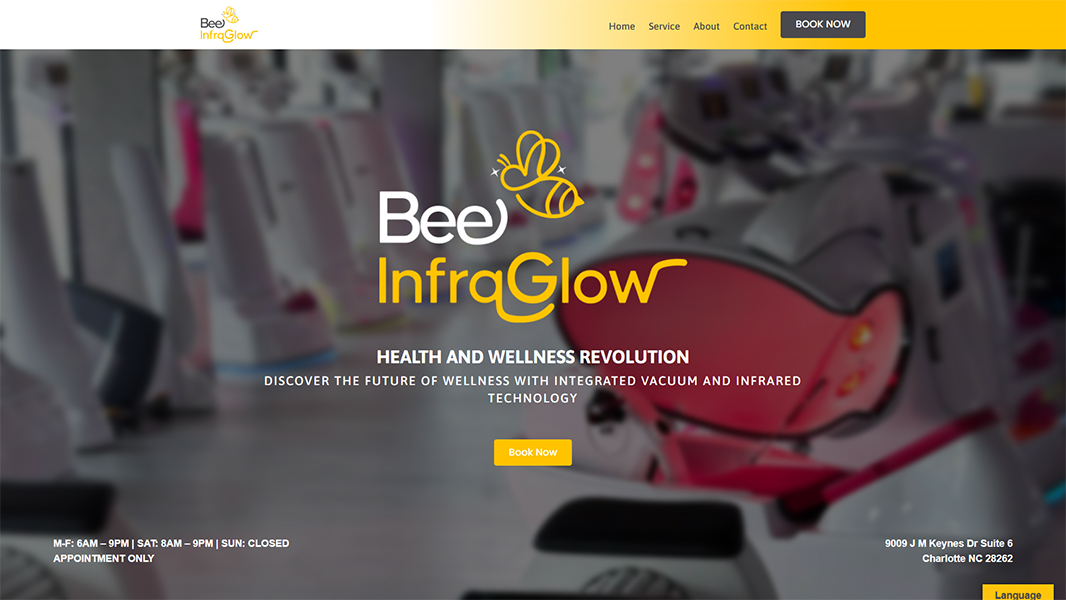 beeinfraglow.com - web design custom website development focused on responsive design, usability and clean structure